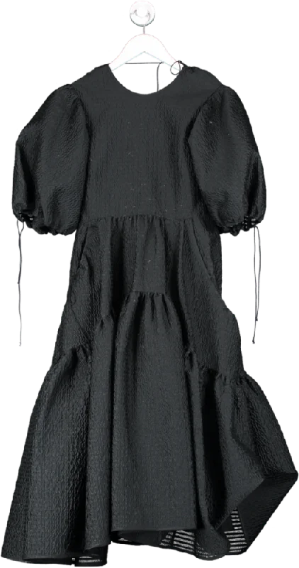 Cecilie Bahnsen Black Puff Sleeve Tilde Dress UK 6