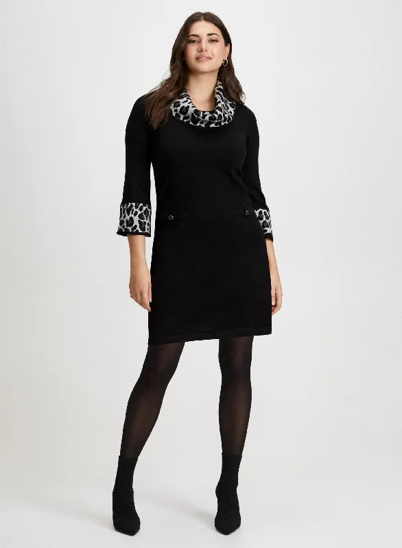 Cowl Neck Sweater Dress