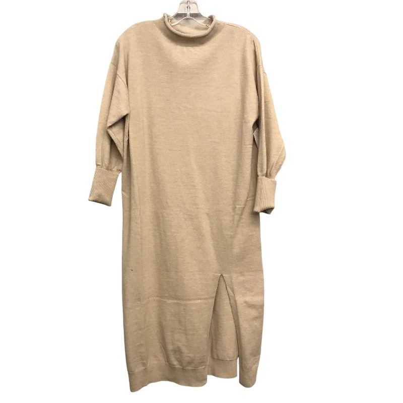 Dress Casual Midi By StitchDrop In Beige, Size:M