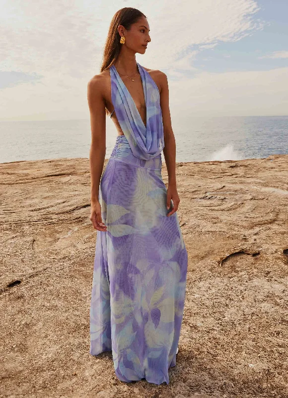 Elysia Mesh Maxi Dress - Purple Rain