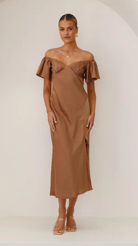 Louisa Midi Dress - Chocolate