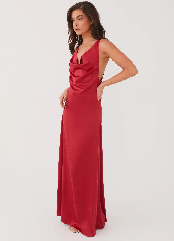 Musa Maxi Dress - Cherry Red