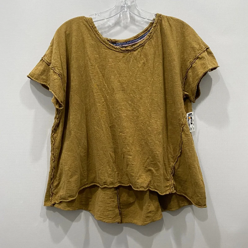 Top Short Sleeve Basic By Pilcro In Yellow, Size: L