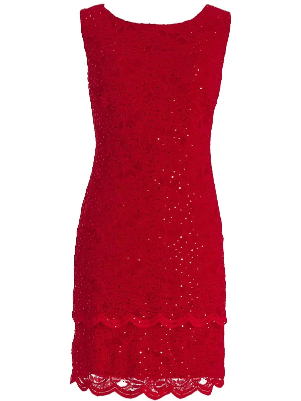 Womens Lace Sleeveless Cocktail and Party Dress