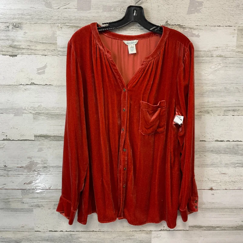 Blouse Long Sleeve By Sundance In Orange, Size: Xl