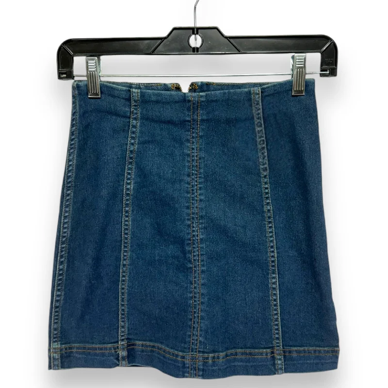 Skirt Mini & Short By Free People In Blue Denim, Size: 0