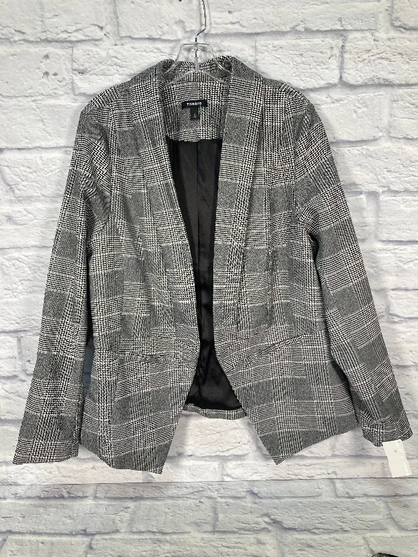 Blazer By Torrid In Grey & White, Size: 2x