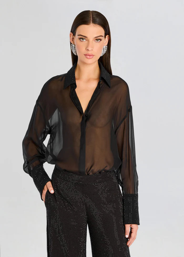 Lovelyn Chiffon Top - Black