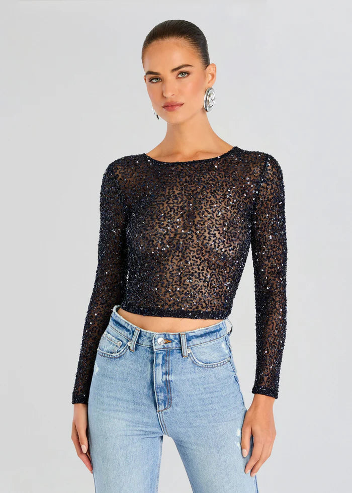 Torrey Sequin Top - Night Sky