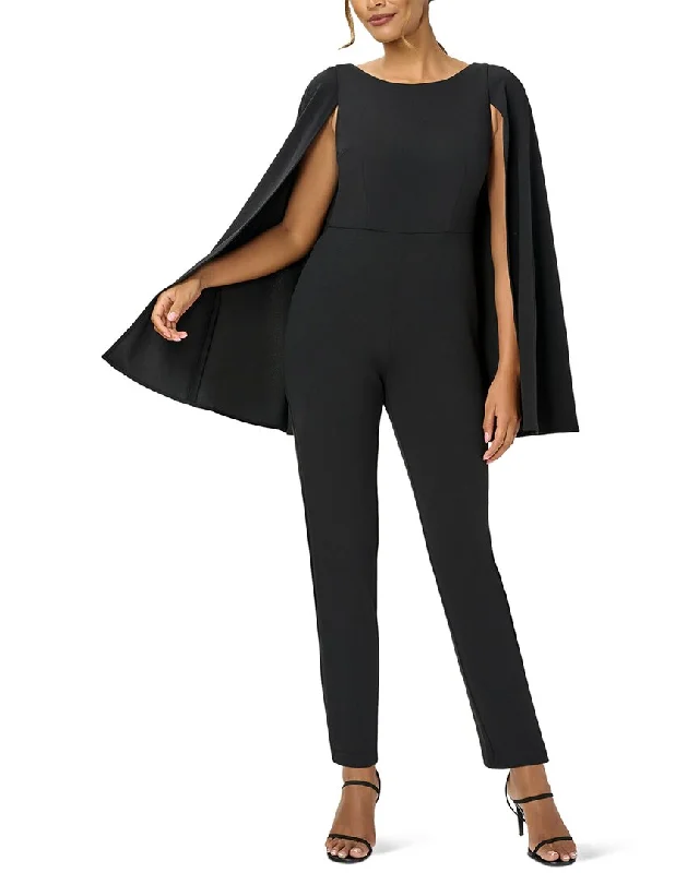 Adrianna Papell Knit Crepe Cape Jumpsuit