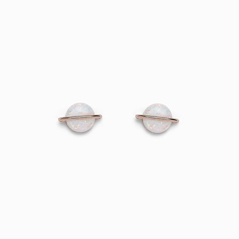 Opal Saturn Stud Earrings