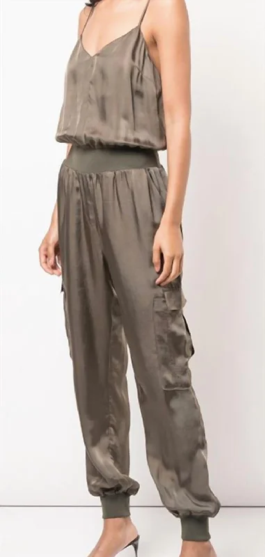 Twill Amia Jumpsuit In Olive