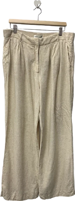 Abercrombie & Fitch Beige Linen Trousers UK 14