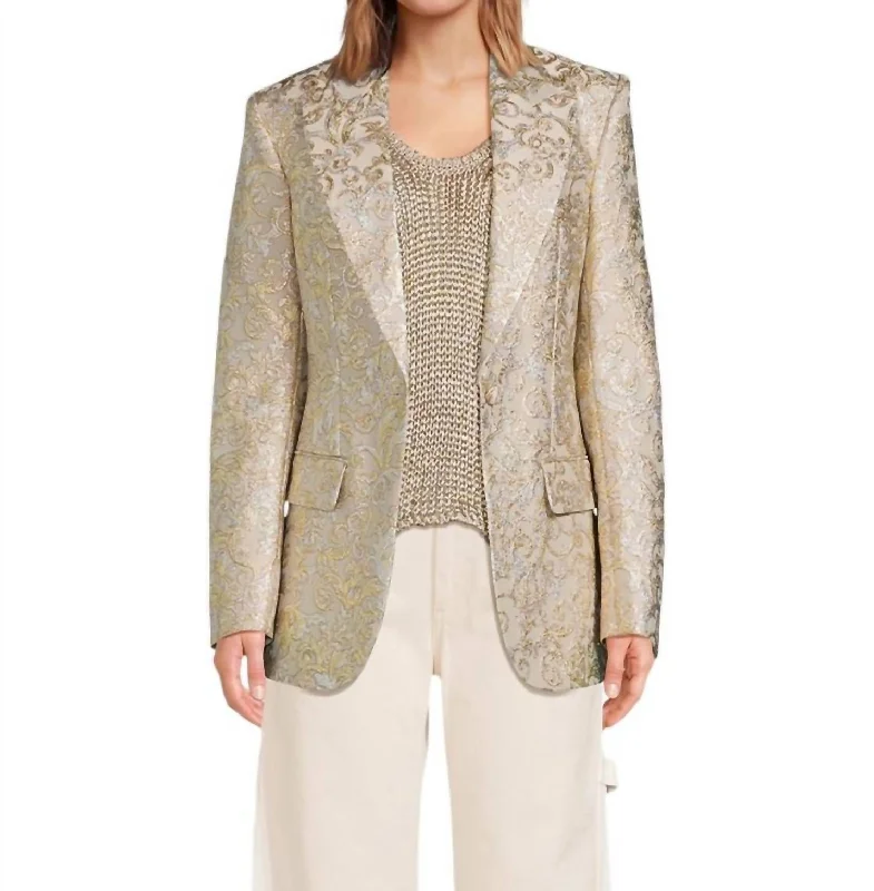 Brocade Jacket In Gold