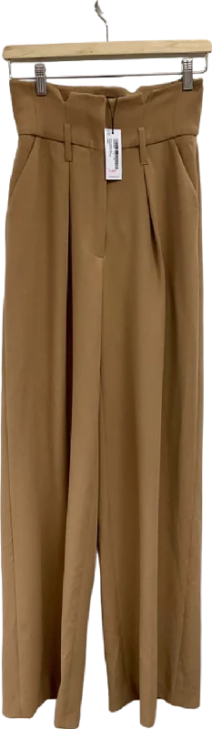 Karen Millen Beige High-Waisted Trousers UK 6