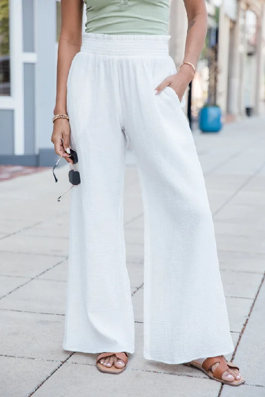 Let Me Adore You Ivory Gauze Beach Pants