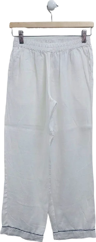 Piglet White Linen Trousers UK S