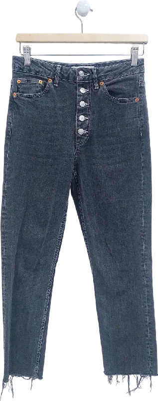 Topshop Black Button-Fly Jeans W28 L32